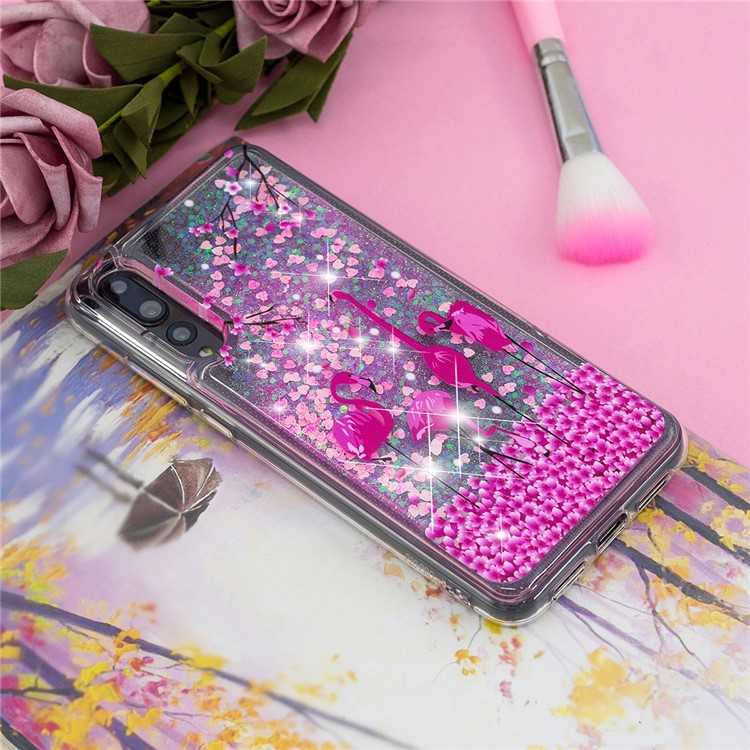 Embossment Pattern Quicksand TPU Cover Case for Huawei P20 Pro - Flamingos-6