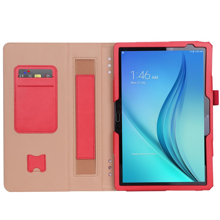Pour Huawei Mediapad C5 10 / Couverture Intelligente En Cuir PU M5 Lite 10 / Fentes Pour Cartes / Supporter / Dragonne - Rouge-10