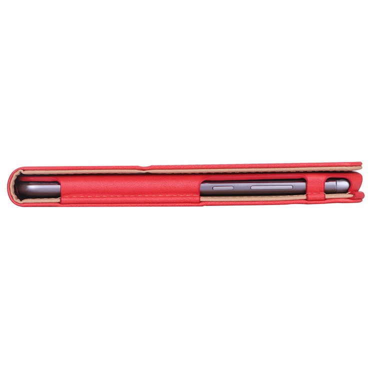 Pour Huawei Mediapad C5 10 / Couverture Intelligente En Cuir PU M5 Lite 10 / Fentes Pour Cartes / Supporter / Dragonne - Rouge-12