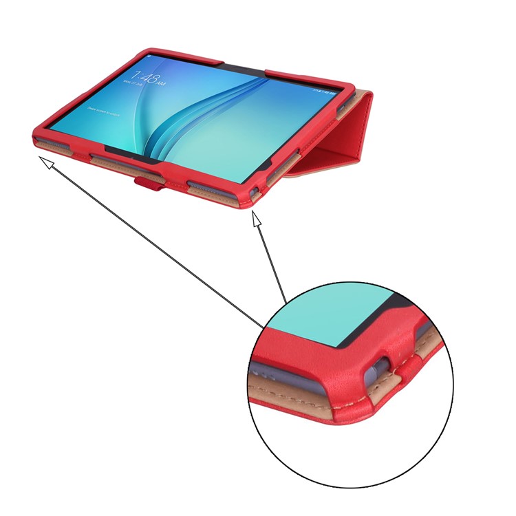 Pour Huawei Mediapad C5 10 / Couverture Intelligente En Cuir PU M5 Lite 10 / Fentes Pour Cartes / Supporter / Dragonne - Rouge-14