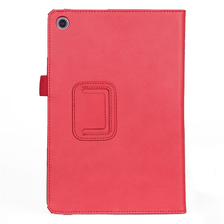 Pour Huawei Mediapad C5 10 / Couverture Intelligente En Cuir PU M5 Lite 10 / Fentes Pour Cartes / Supporter / Dragonne - Rouge-3