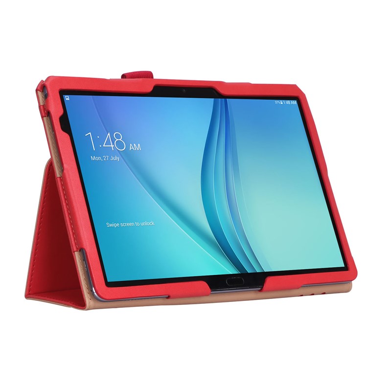 Pour Huawei Mediapad C5 10 / Couverture Intelligente En Cuir PU M5 Lite 10 / Fentes Pour Cartes / Supporter / Dragonne - Rouge-6