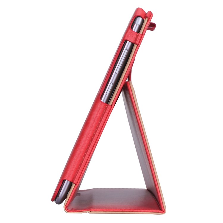 Pour Huawei Mediapad C5 10 / Couverture Intelligente En Cuir PU M5 Lite 10 / Fentes Pour Cartes / Supporter / Dragonne - Rouge-7