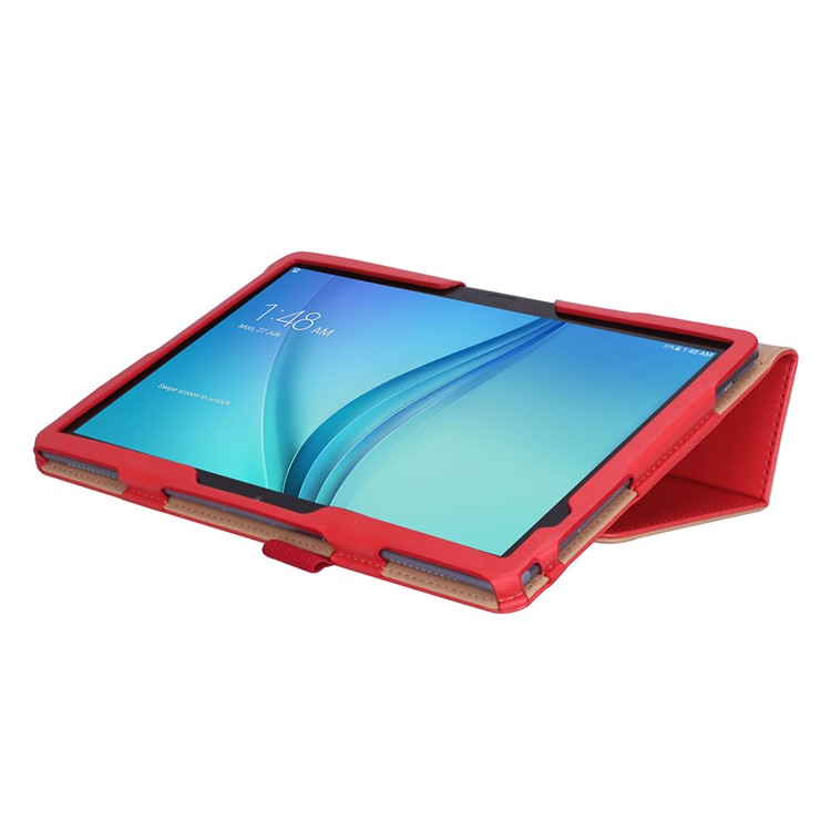 Pour Huawei Mediapad C5 10 / Couverture Intelligente En Cuir PU M5 Lite 10 / Fentes Pour Cartes / Supporter / Dragonne - Rouge-9