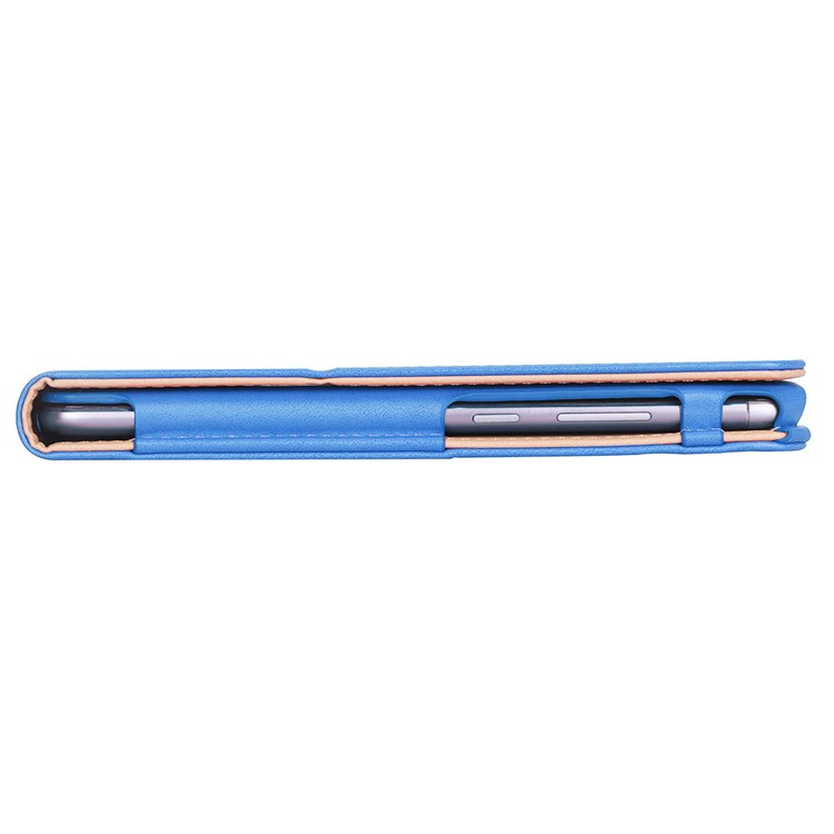 For Huawei Mediapad C5 10 / M5 Lite 10 PU Leather Flip Case / Card Slots / Stand / Hand Strap - Blue-11