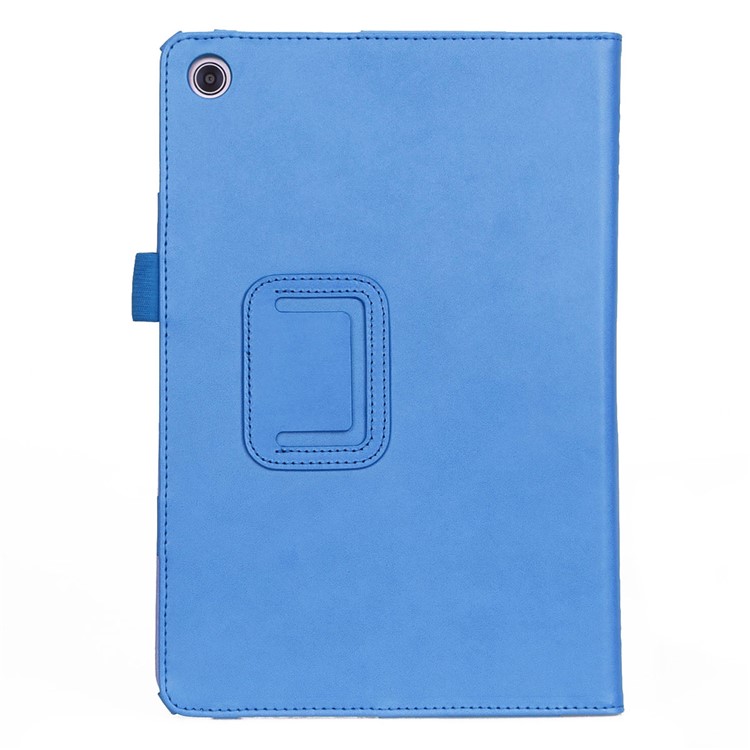 For Huawei Mediapad C5 10 / M5 Lite 10 PU Leather Flip Case / Card Slots / Stand / Hand Strap - Blue-3