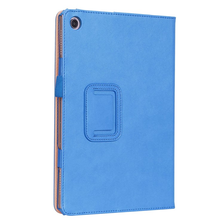 For Huawei Mediapad C5 10 / M5 Lite 10 PU Leather Flip Case / Card Slots / Stand / Hand Strap - Blue-4