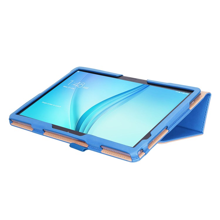 For Huawei Mediapad C5 10 / M5 Lite 10 PU Leather Flip Case / Card Slots / Stand / Hand Strap - Blue-9