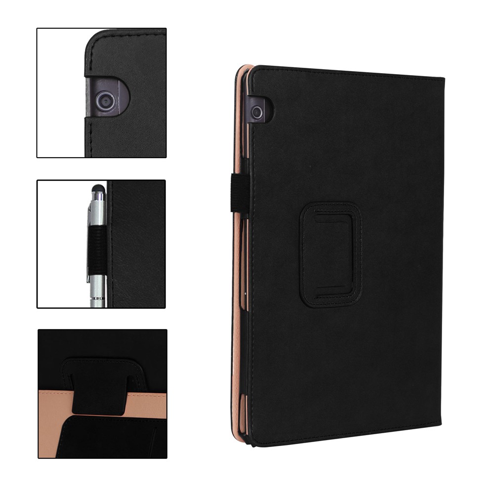 For Huawei MediaPad T5 10 PU Leather Smart Case / Card Slots / Stand / Hand Strap - Black-15