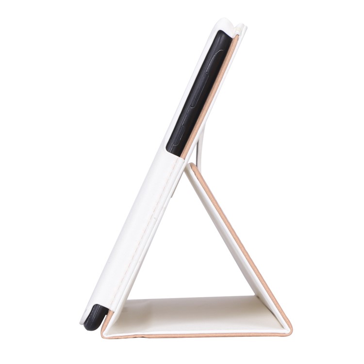 For Huawei MediaPad T5 10 PU Leather Smart Cover / Card Slots / Stand / Hand Strap - White-9