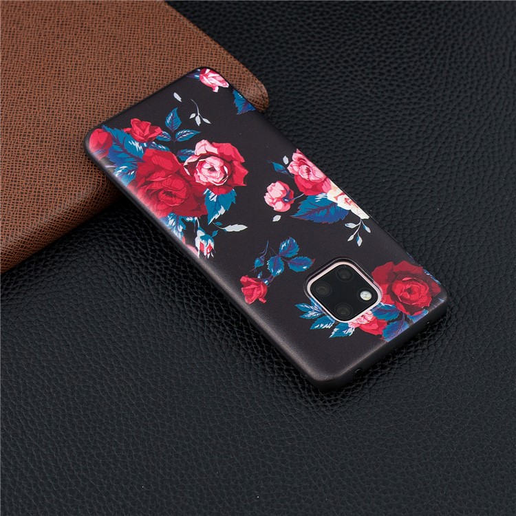 Pattern Printing Embossed TPU Mobile Phone Case for Huawei Mate 20 Pro - Vivid Flowers-6
