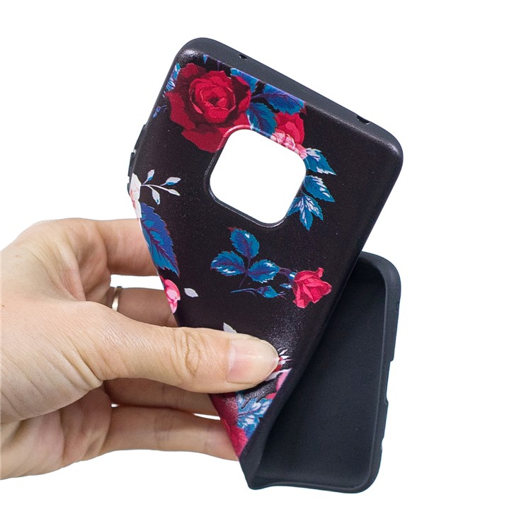 Pattern Printing Embossed TPU Mobile Phone Case for Huawei Mate 20 Pro - Vivid Flowers-7