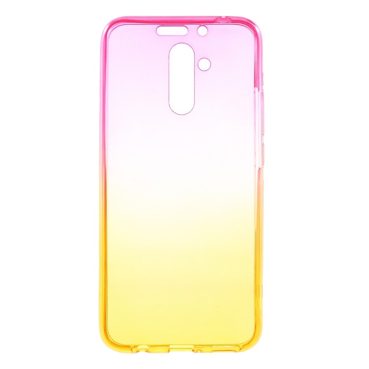 Gradient Color Front + Back 2-Piece TPU Case for Huawei Mate 20 Lite - Rose / Yellow-2