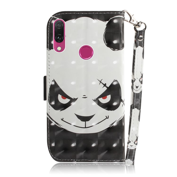 Pattern Printing Wallet Leather Magnetic Cover for Huawei Y9 (2019) / Enjoy 9 Plus - Angry Panda-3