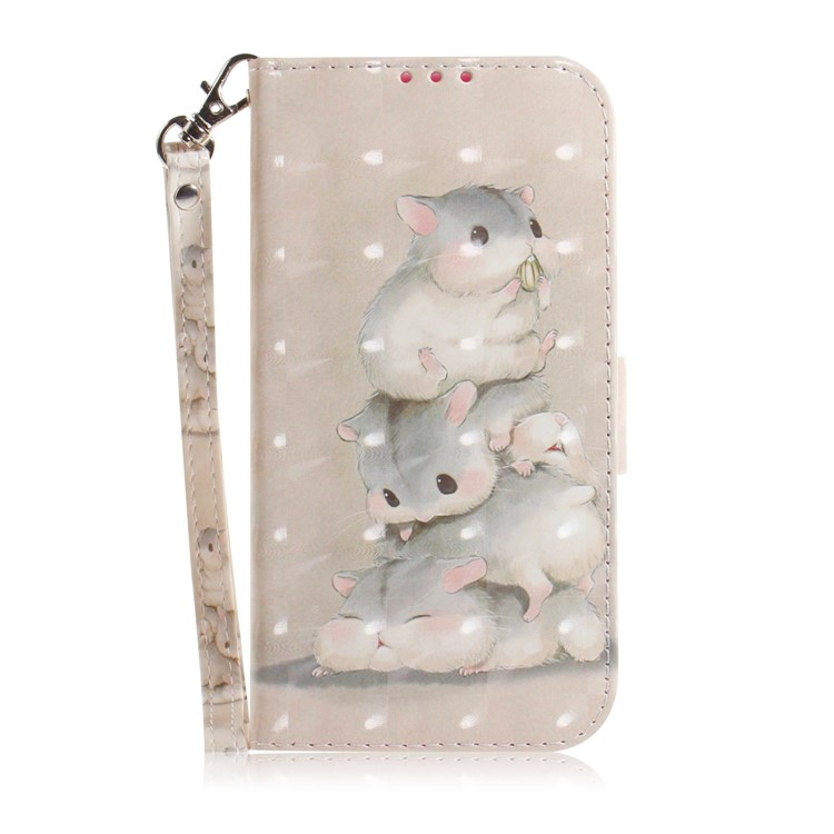 Pattern Printing PU Leather Flip Case for Huawei Honor 8C - Hamsters-2