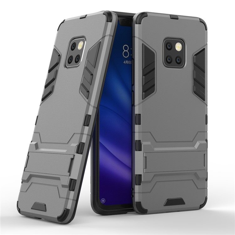Cool Guard PC TPU Hybrid Mobile Phone Shell with Kickstand for Huawei Mate 20 Pro - Grey-1