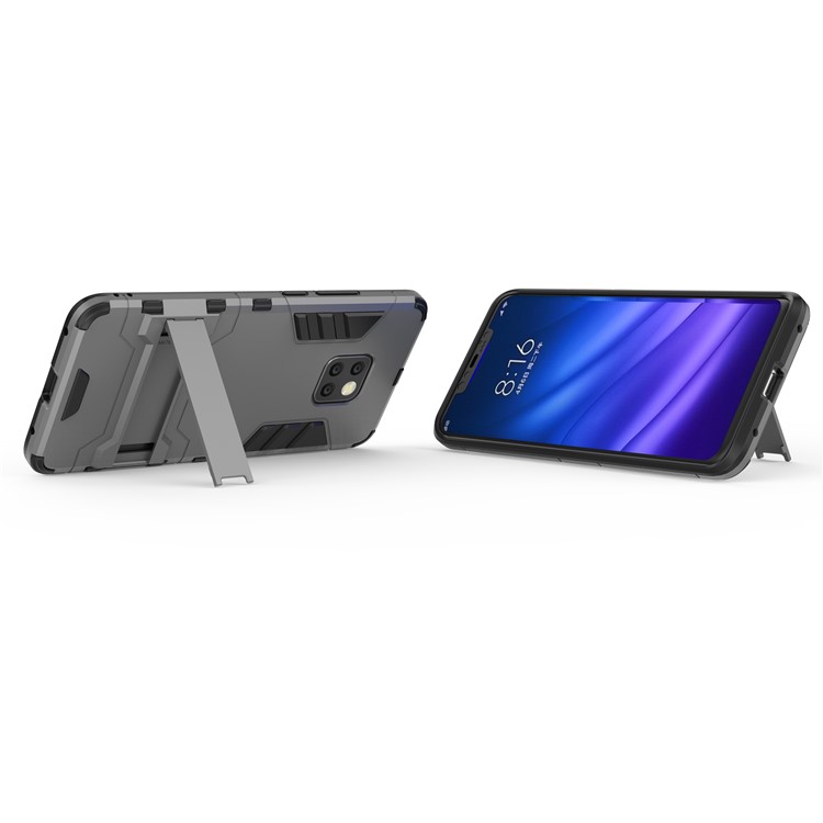 Cool Guard PC TPU Hybrid Mobile Phone Shell with Kickstand for Huawei Mate 20 Pro - Grey-5