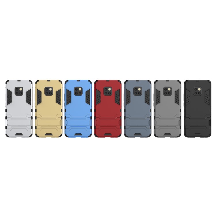 Cool Guard PC TPU Hybrid Mobile Phone Shell with Kickstand for Huawei Mate 20 Pro - Grey-6