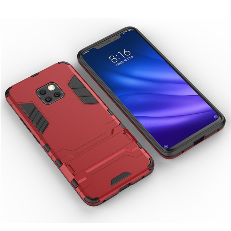 Cool Guard PC TPU Combo Back Case with Kickstand for Huawei Mate 20 Pro - Red-3
