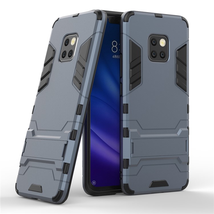 For Huawei Mate 20 Pro Cool Guard PC TPU Hybrid Case Cover with Kickstand - Dark Blue-1