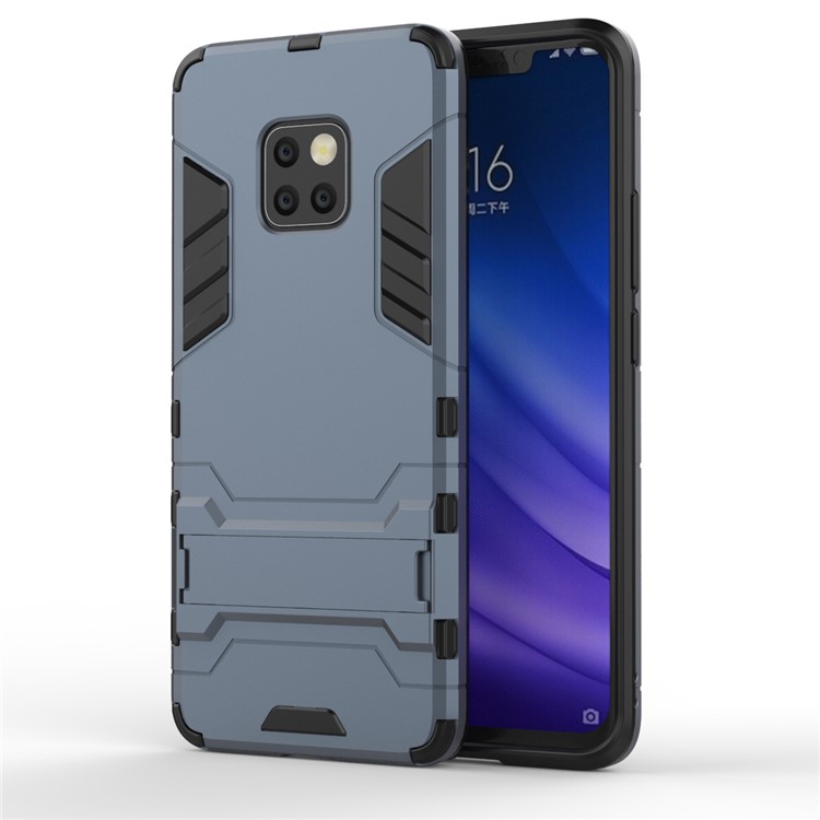 For Huawei Mate 20 Pro Cool Guard PC TPU Hybrid Case Cover with Kickstand - Dark Blue-2