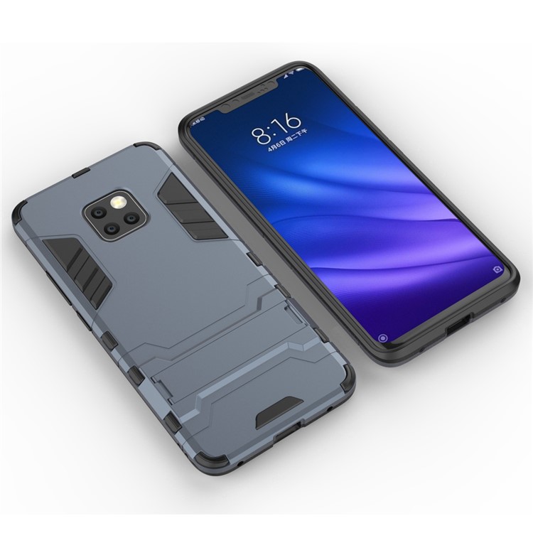For Huawei Mate 20 Pro Cool Guard PC TPU Hybrid Case Cover with Kickstand - Dark Blue-3