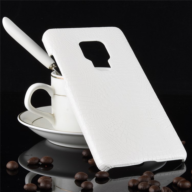 Crocodile Texture PU Leather Coated Hard Shell Case for Huawei Mate 20 - White-2