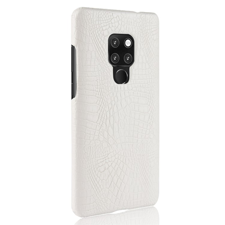 Crocodile Texture PU Leather Coated Hard Shell Case for Huawei Mate 20 - White-4