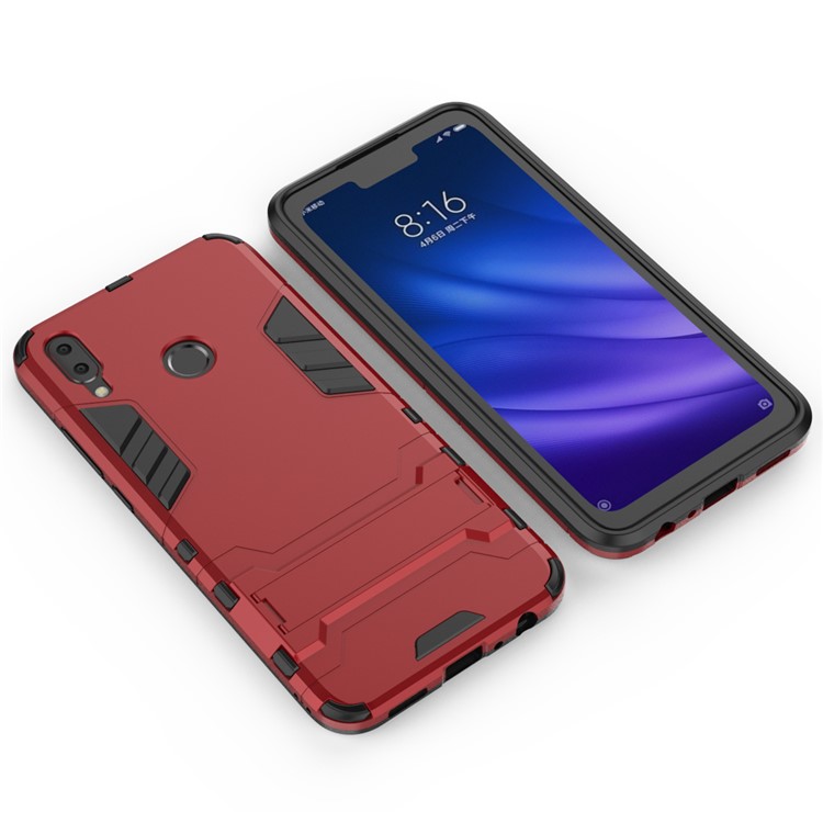 Cool Guard Plastic + TPU Hybrid Phone Cover with Kickstand for Huawei Y9 (2019) / Enjoy 9 Plus - Red-4
