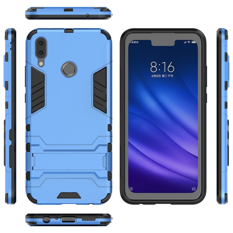 Cool Guard Plastic + TPU Hybrid Mobile Shell with Kickstand for Huawei Y9 (2019) / Enjoy 9 Plus - Baby Blue-2