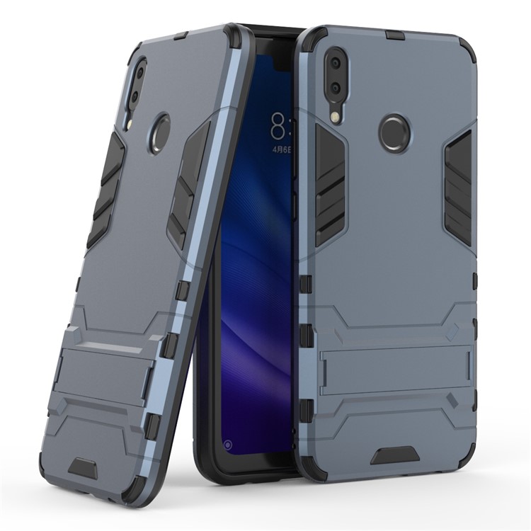 Cool Guard Plastic + TPU Hybrid Cellphone Shell with Kickstand for Huawei Y9 (2019) / Enjoy 9 Plus - Dark Blue-1