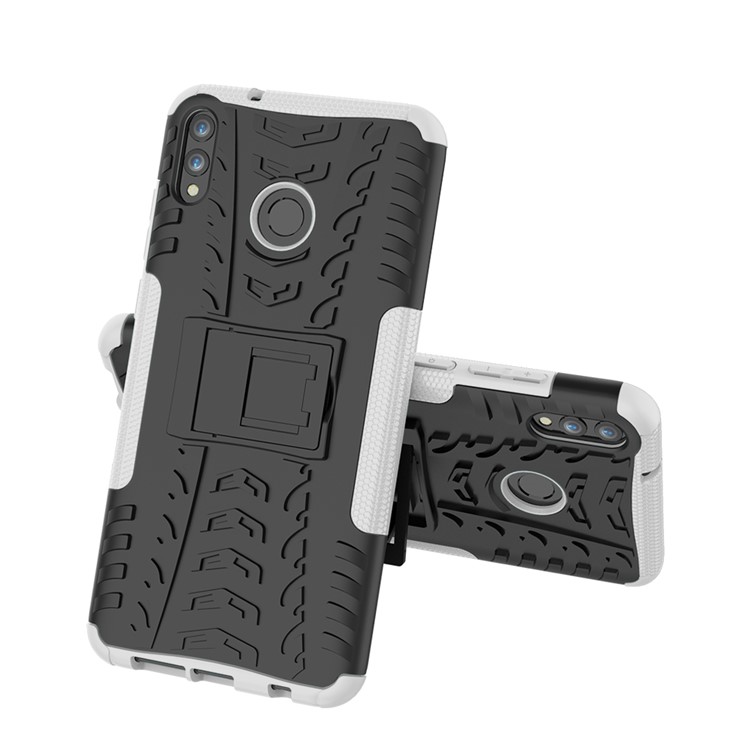 2-in-1 Tyre Pattern PC + TPU Hybrid Cover with Kickstand for Huawei Honor 8X Max - White-2