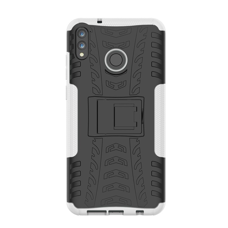 2-in-1 Tyre Pattern PC + TPU Hybrid Cover with Kickstand for Huawei Honor 8X Max - White-3