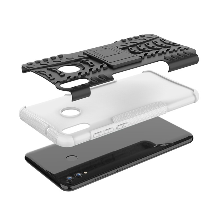 2-in-1 Tyre Pattern PC + TPU Hybrid Cover with Kickstand for Huawei Honor 8X Max - White-6