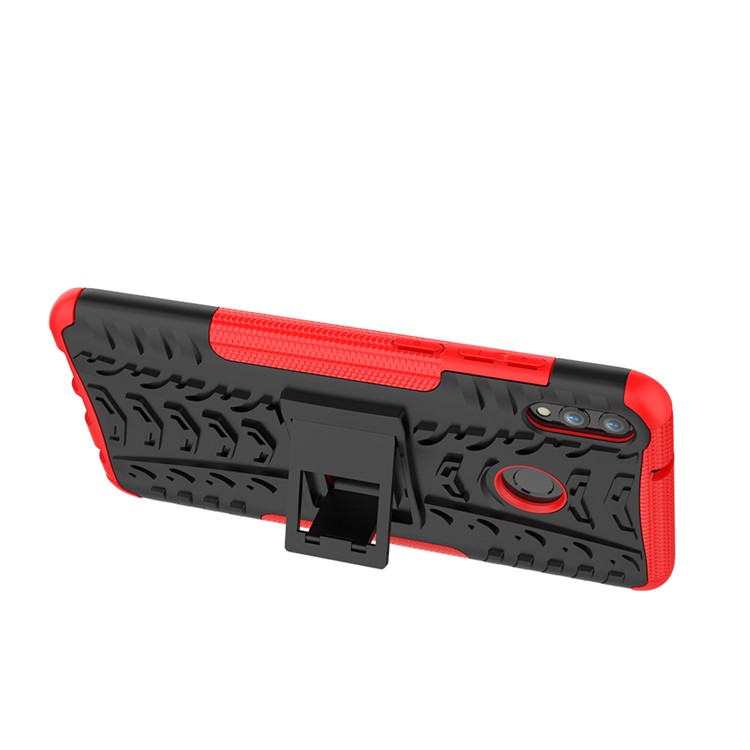 2-in-1 Tyre Pattern PC + TPU Hybrid Shell with Kickstand for Huawei Honor 8X Max - Red-10