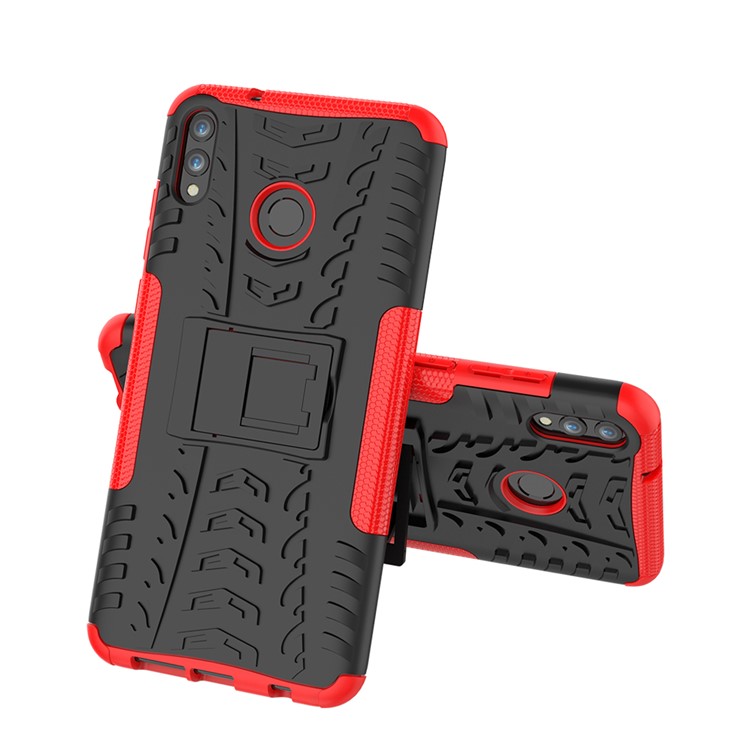 2-in-1 Tyre Pattern PC + TPU Hybrid Shell with Kickstand for Huawei Honor 8X Max - Red-2