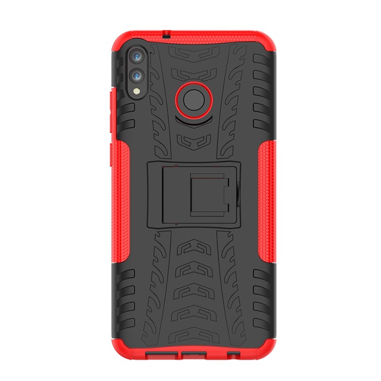 2-in-1 Tyre Pattern PC + TPU Hybrid Shell with Kickstand for Huawei Honor 8X Max - Red-5