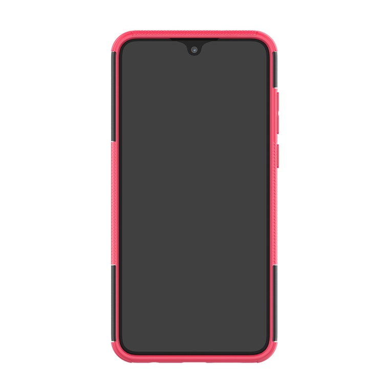 2-in-1 Tyre Pattern PC + TPU Hybrid Casing with Kickstand for Huawei Honor 8X Max - Rose-4