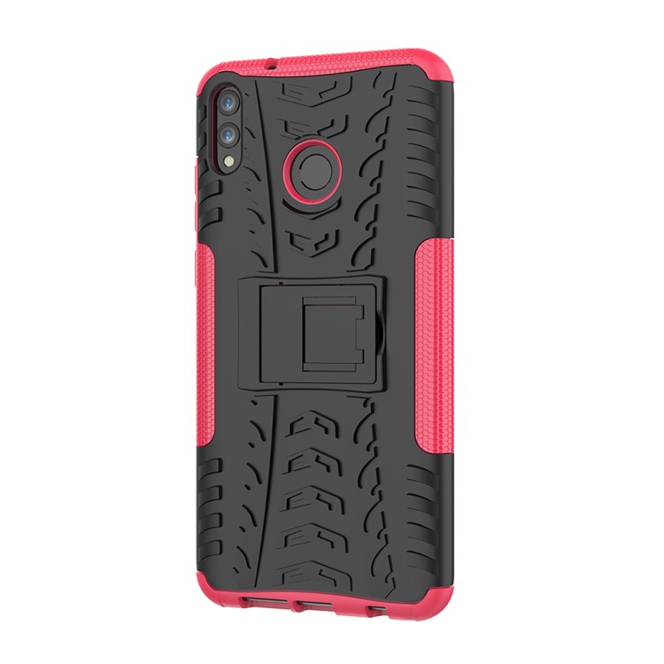 2-in-1 Tyre Pattern PC + TPU Hybrid Casing with Kickstand for Huawei Honor 8X Max - Rose-5