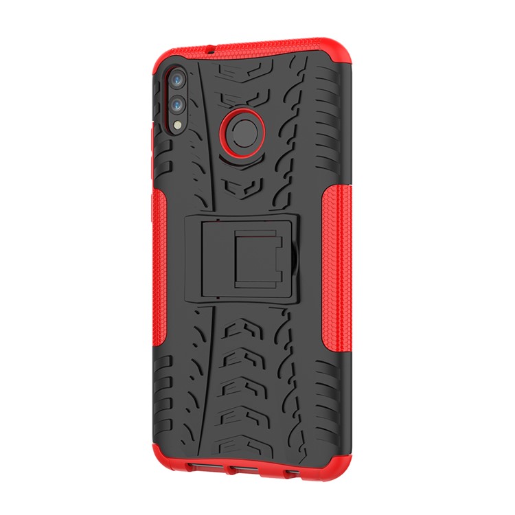 2-in-1 Tyre Pattern PC + TPU Hybrid Casing with Kickstand for Huawei Honor 8X Max - Rose-9