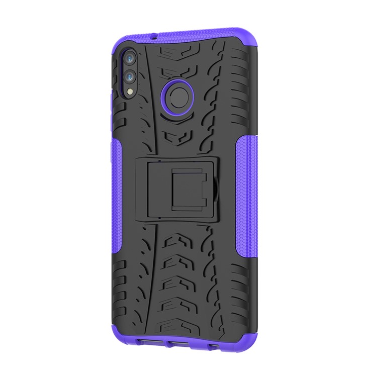 2-in-1 Tyre Pattern Plastic + TPU Combo Case with Kickstand for Huawei Honor 8X Max - Purple-6