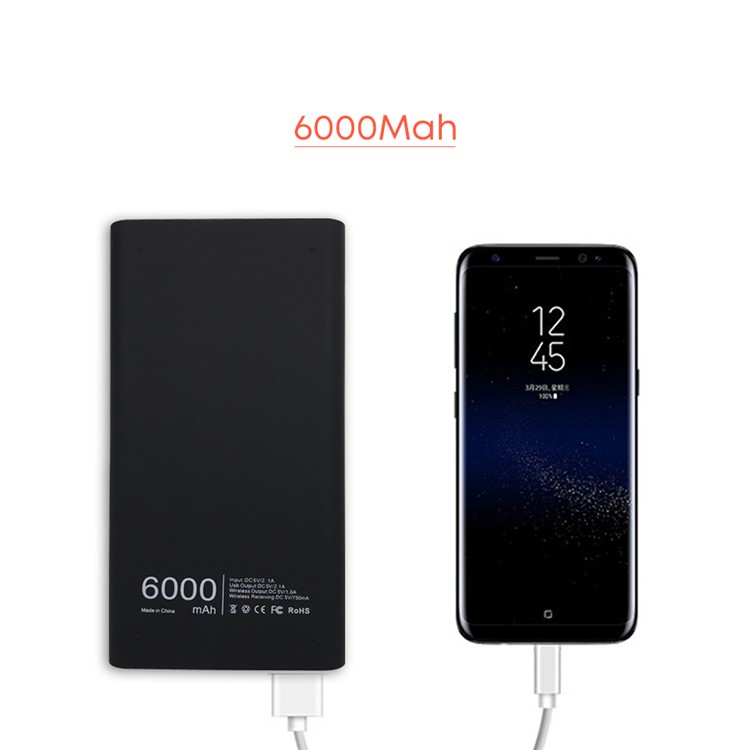 YOGEE 2 In 1 Qi Wireless-Ladegerät 6000 MAh Powerbank Mit USB-Typ-C-Anschluss - Schwarz-3