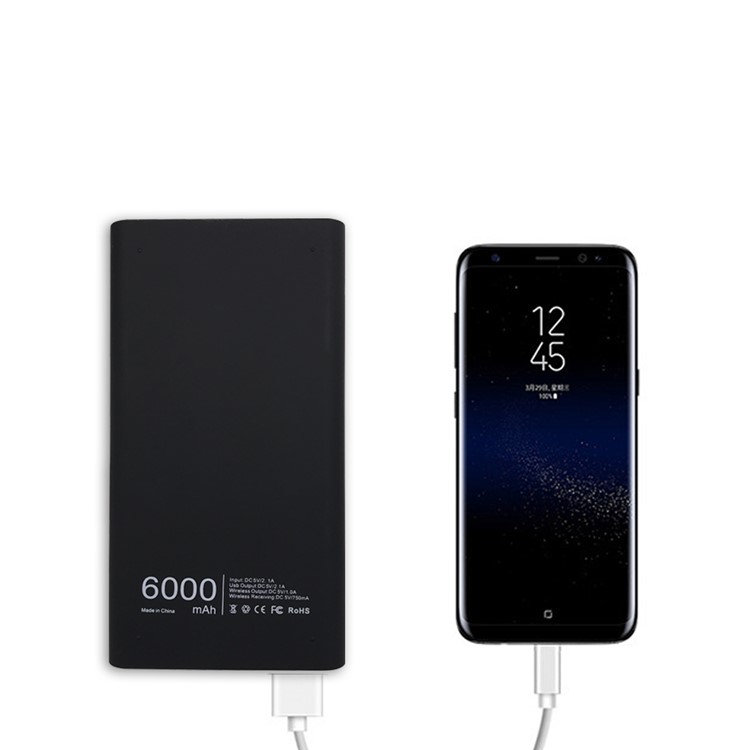 YOGEE 2 In 1 Qi Wireless-Ladegerät 6000 MAh Powerbank Mit USB-Typ-C-Anschluss - Schwarz-4