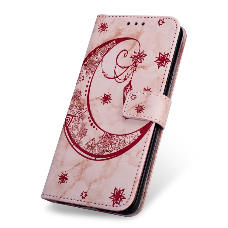 Imprinted Moon Pattern Marble Style Leather Wallet Shell Case for Huawei P20 Lite / Nova 3e (China) - Rose Gold-6