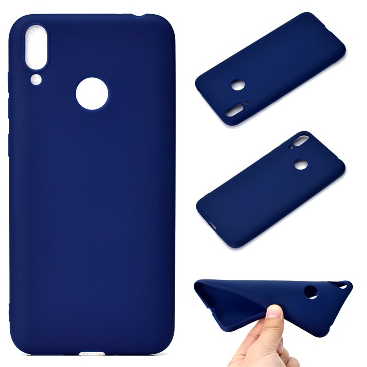 Frosted TPU Soft Case for Huawei Honor 8C - Dark Blue-1