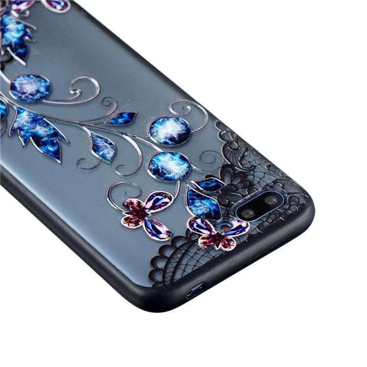 Embossment Lace Flower PC TPU Combo Mobile Phone Cover for Huawei Honor 10 - Butterfly and Floret-3