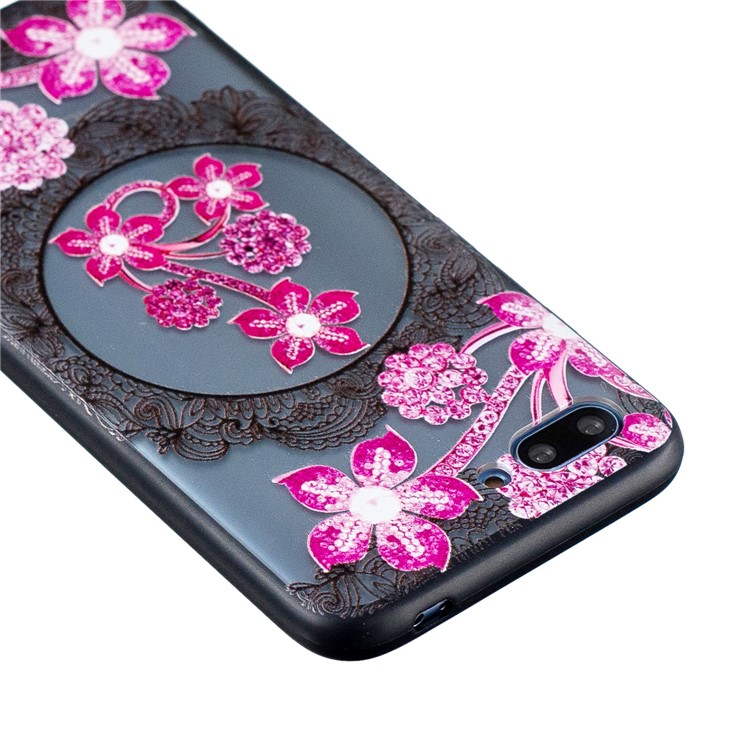 Embossment Lace Flower PC TPU Combo Mobile Phone Casing for Huawei Honor 10 - Pink Flower-3