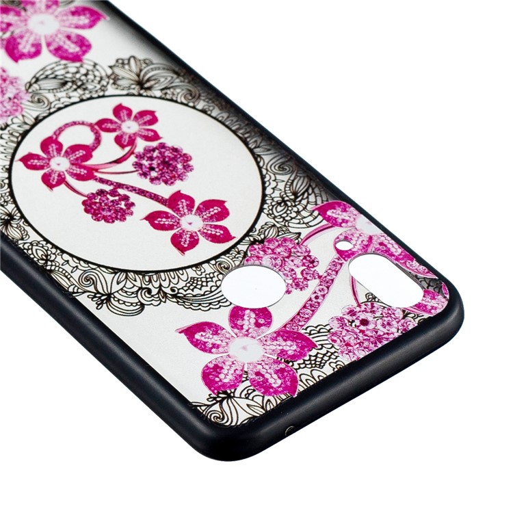 Embossment Lace Flower PC TPU Combo Back Case for Huawei nova 3 - Pink Flower-4