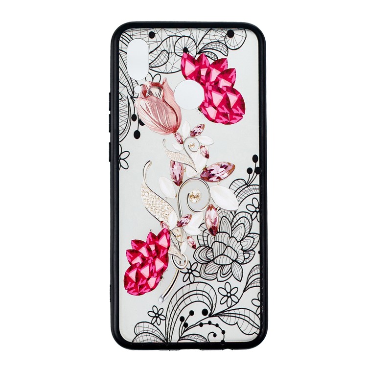 Embossment Lace Flower PC TPU Combo Mobile Cover for Huawei nova 3 - Vivid Flower-1