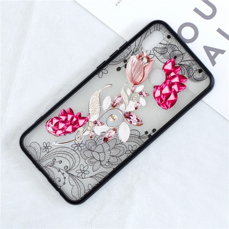 Embossment Lace Flower PC TPU Combo Mobile Cover for Huawei nova 3 - Vivid Flower-2